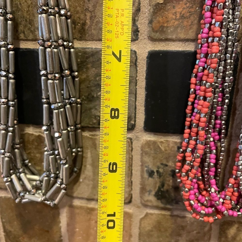 Lane Bryant and Chico’s Silver and Pink Coral Beaded Necklaces - Picture 11 of 12